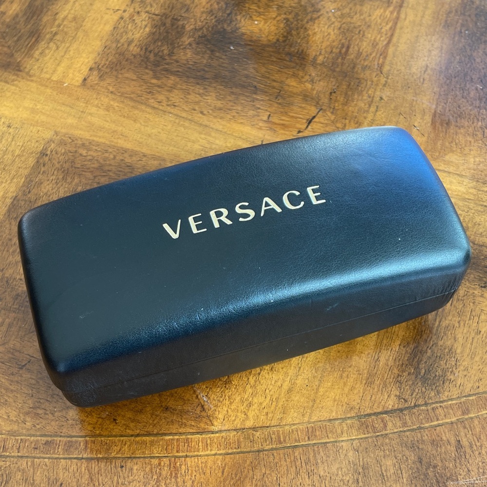 Versace Black and Gold Eyeglass Case